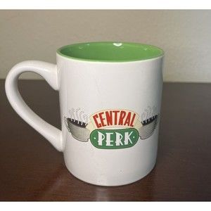 Central Perk FRIENDS TV SHOW OFFICIAL Mug Ceramic White Green  14 Oz. 2-Sided